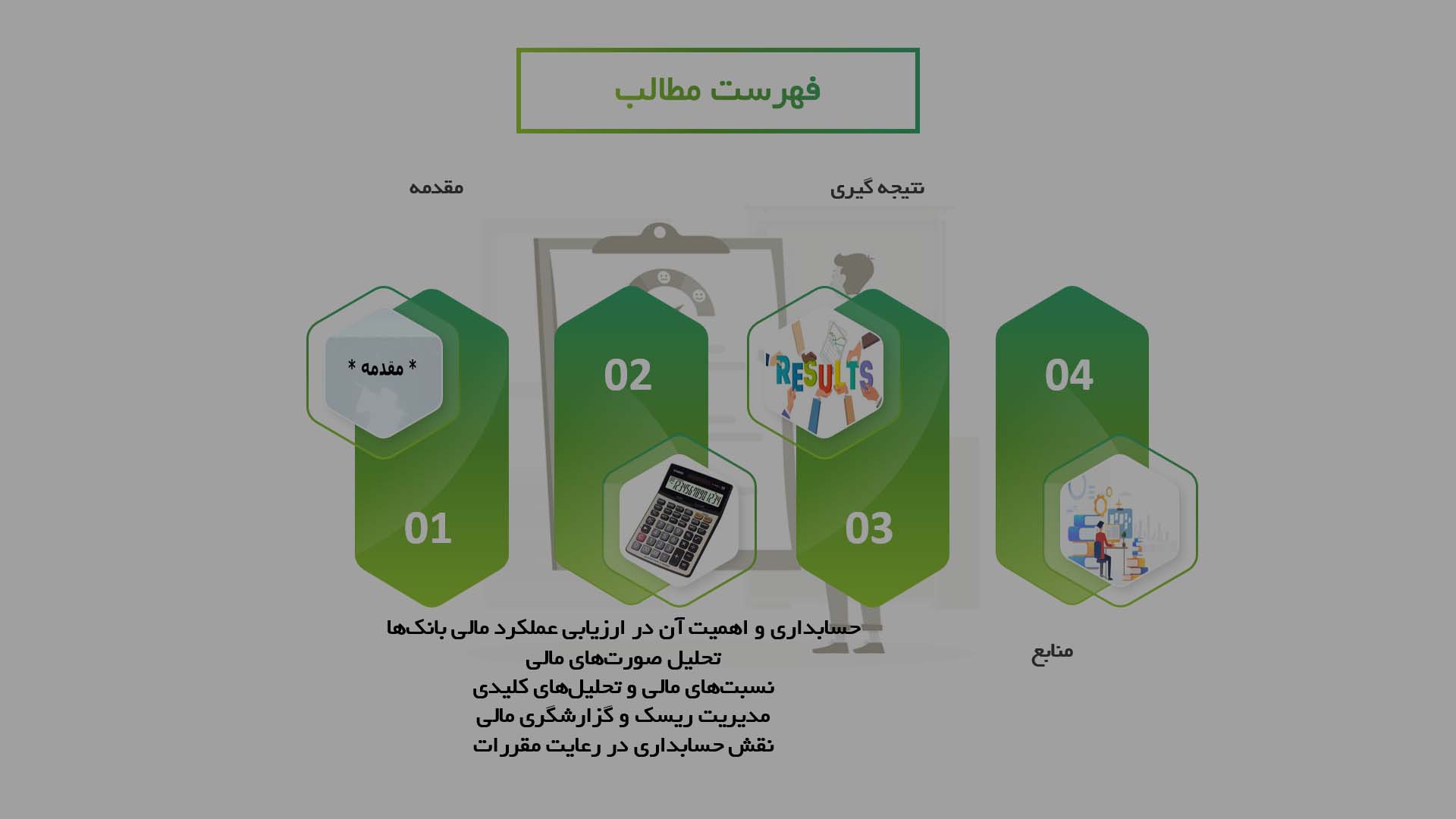 پاورپوینت در مورد نقش حسابداری در ارزیابی عملکرد مالی بانک‌ها